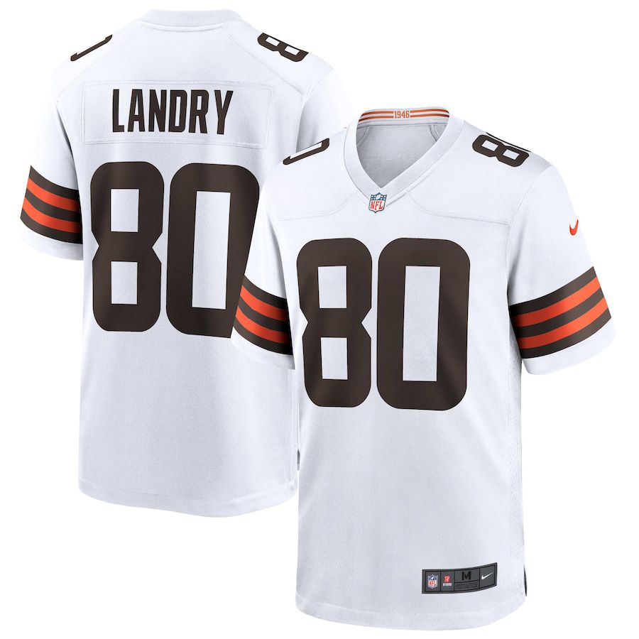 Men Cleveland Browns 80 Jarvis Landry Nike White Game NFL Jersey